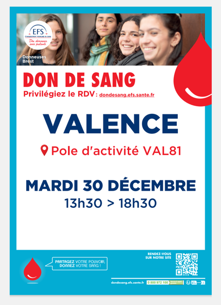 Don de Sang - Valence d'Albigeois
