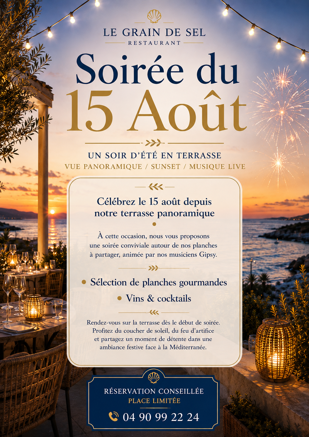 Soirée du 15 Août au restaurant Le Grain de Sel