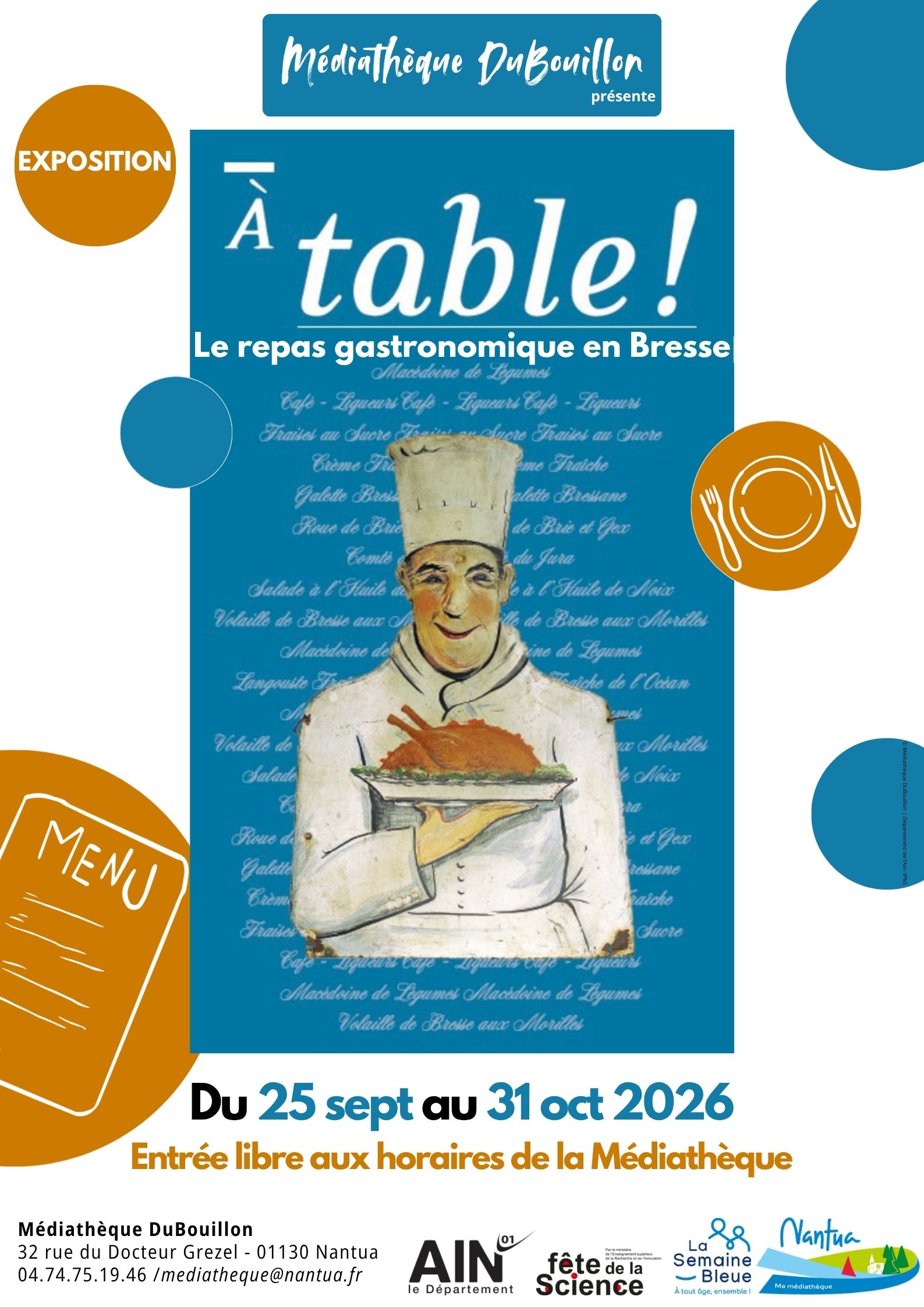 Exposition "A table ! Le repas gastronomique en Bresse"