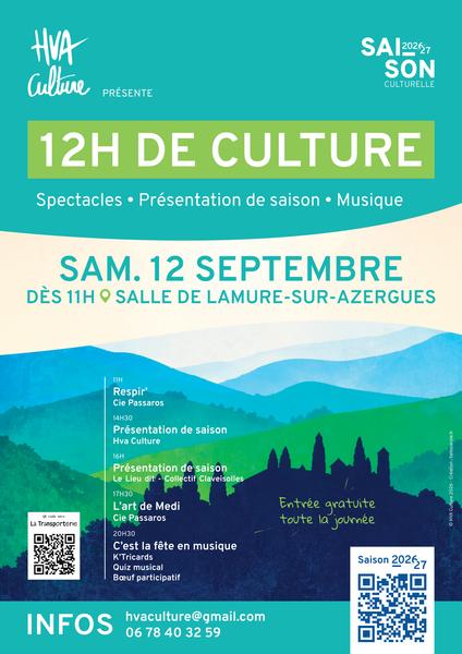 12 heures de Culture gratuites pour présenter sa saison 2026/2027