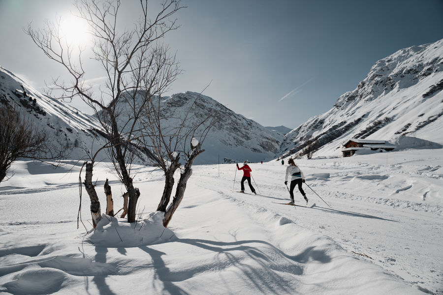Ski de fond en duo à Val d'Isère