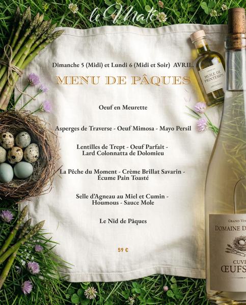 Menu de Pâques au restaurant 