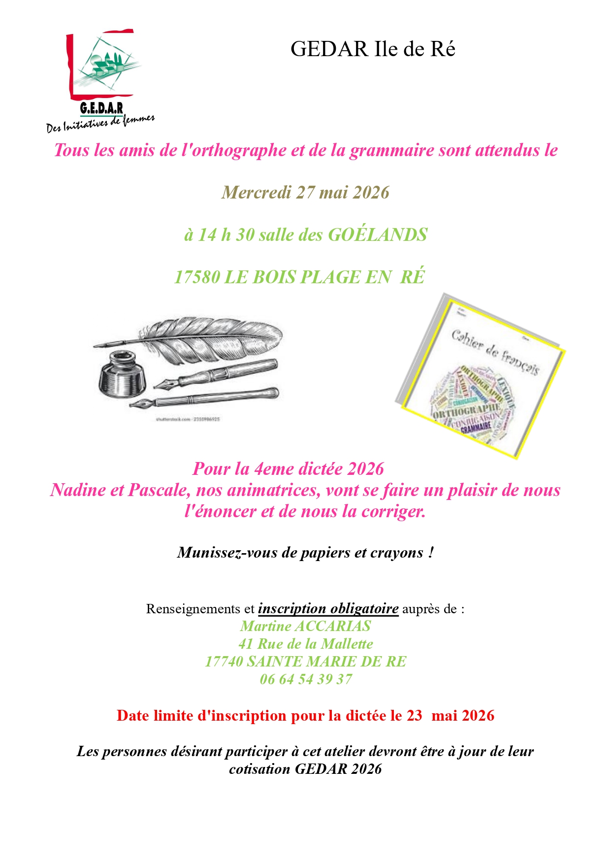 4ème dictée du Gedar