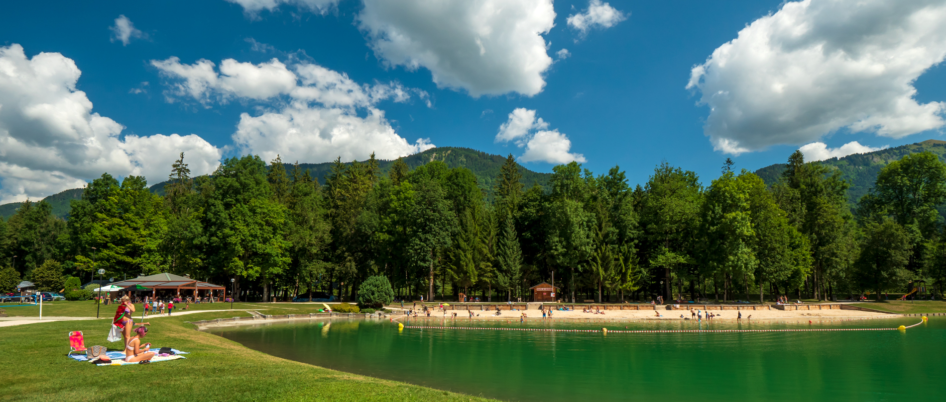 The Lac Bleu outdoor activities area