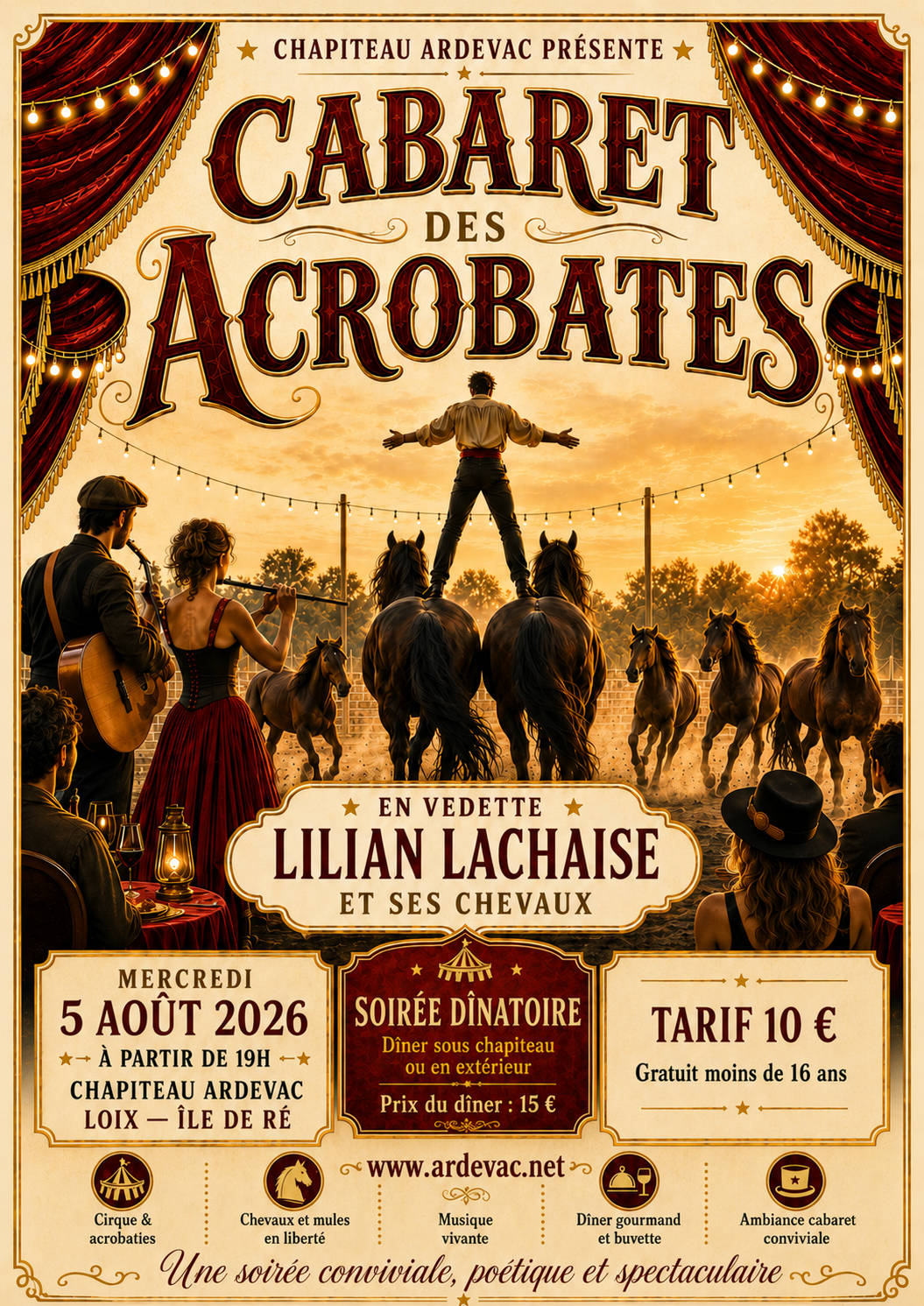 Spectacle Cabaret des  Acrobates - Chapiteau d'Ardevac