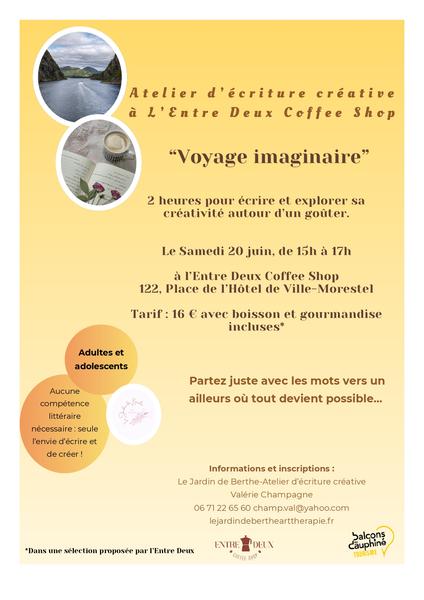 Atelier d'écriture créative à l'Entre Deux : voyage imaginaire_Morestel