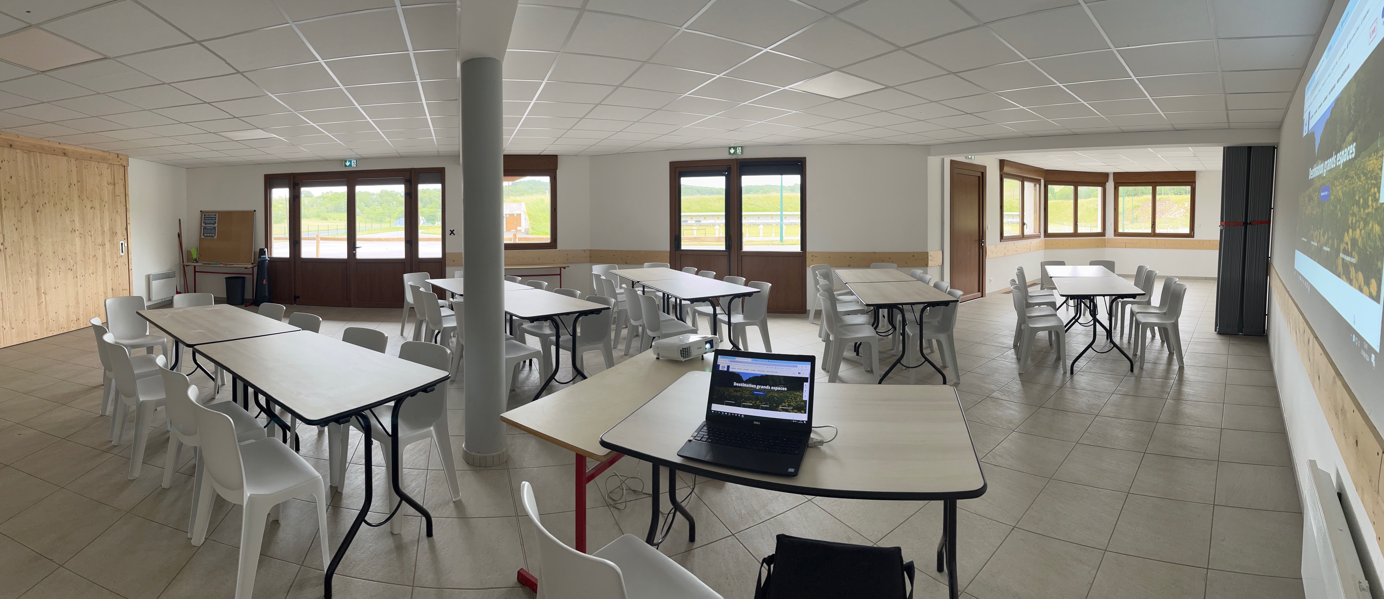 Indoor picnic room at the biathlon stadium of Les Plans d'Hotonnes