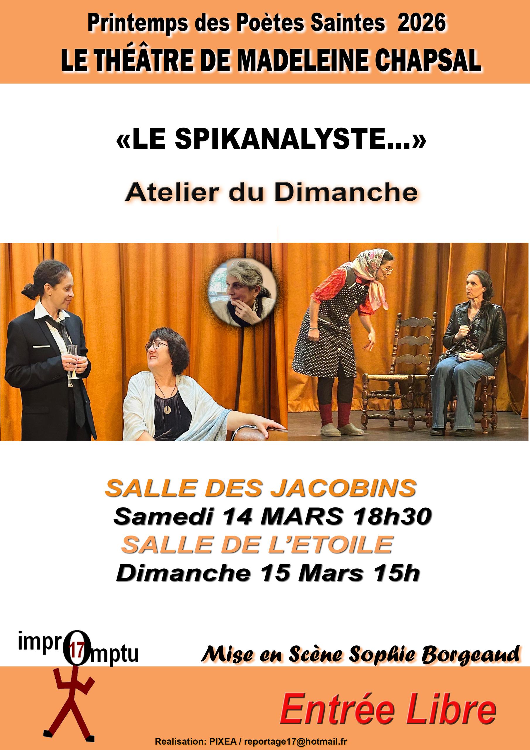 "Le Spikanalyste" théâtre de Madeleine Chapsal par la troupe Adultes du Dimanche IMPROMPTU 17