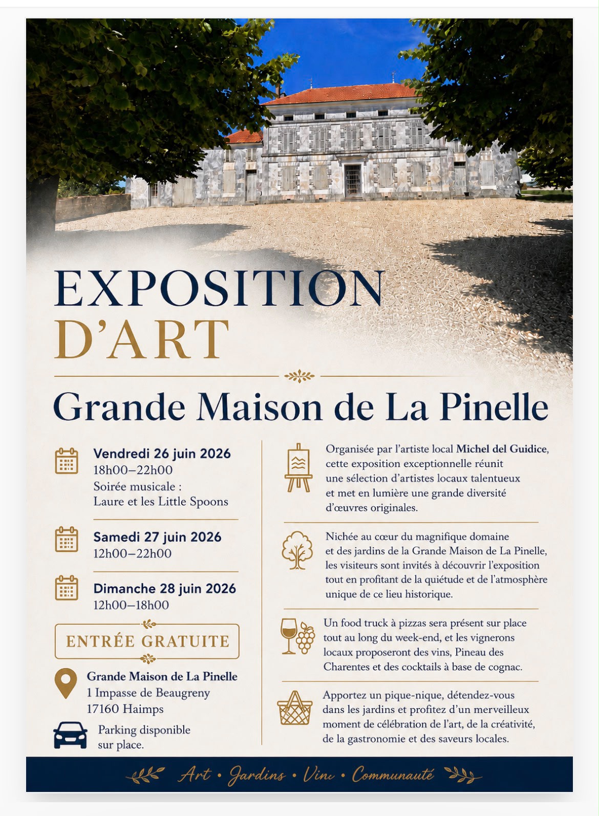 Exposition d'art. Grande Maison de La Pinelle