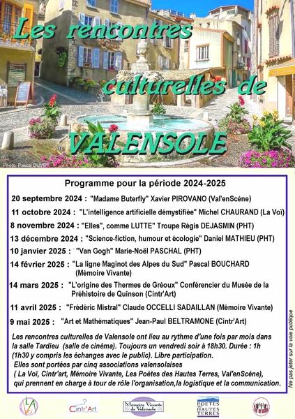 Rencontres culturelles de Valensole Du 20/9/2024 au 9/5/2025