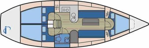Dessin du plan du bateau.