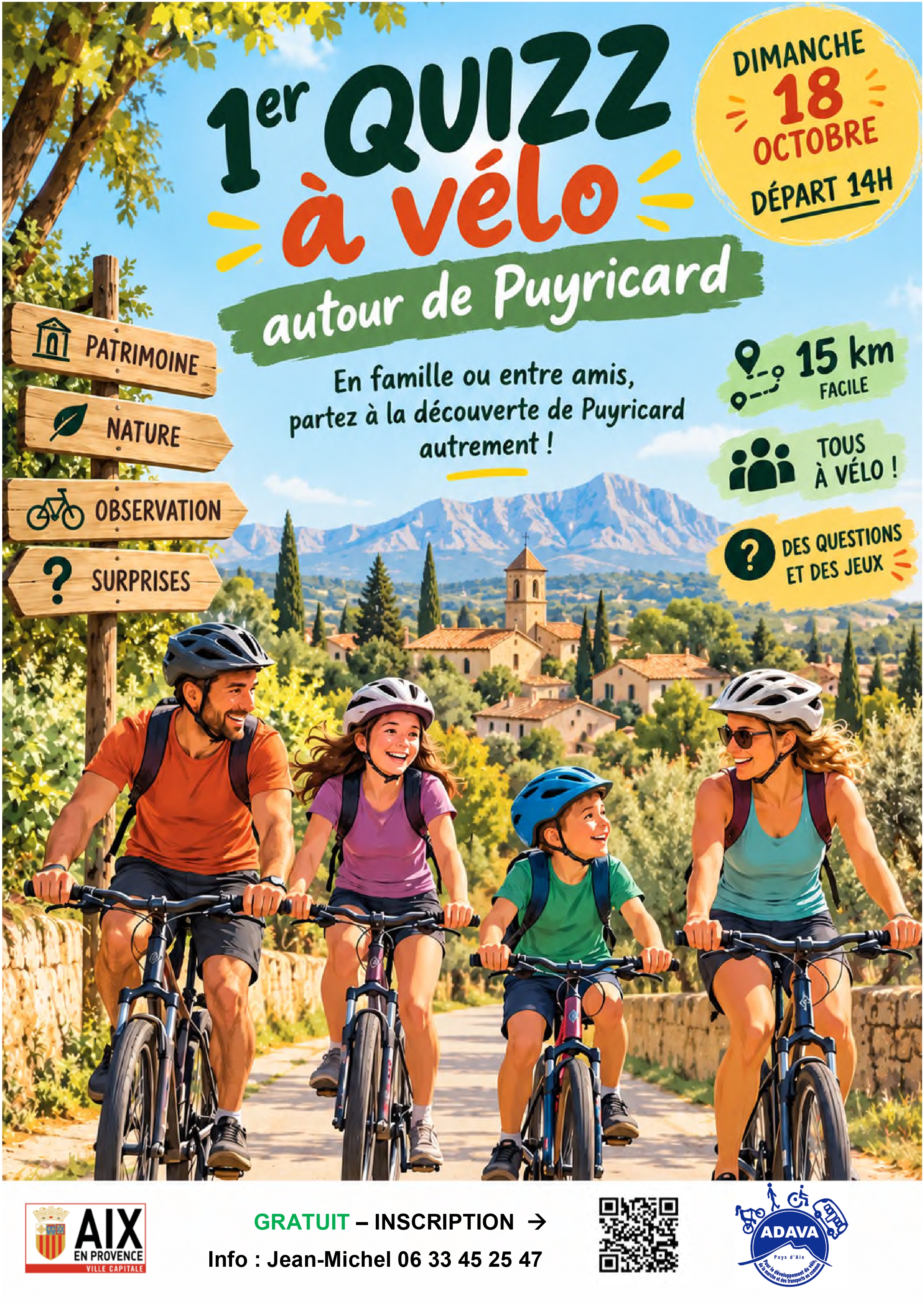 1er Quizz à vélo autour de Puyricard