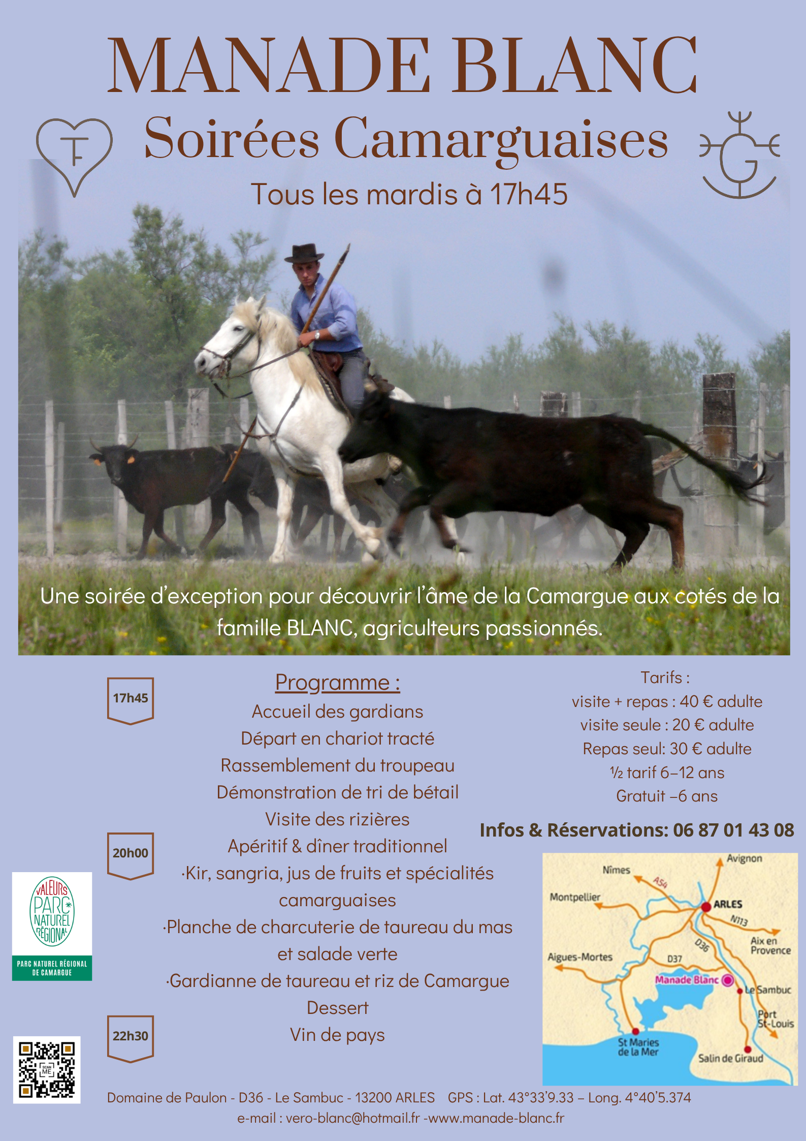 Soirée Camarguaise à la manade Blanc