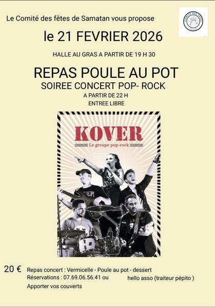 Soirée poule au pot et pop rock_Samatan