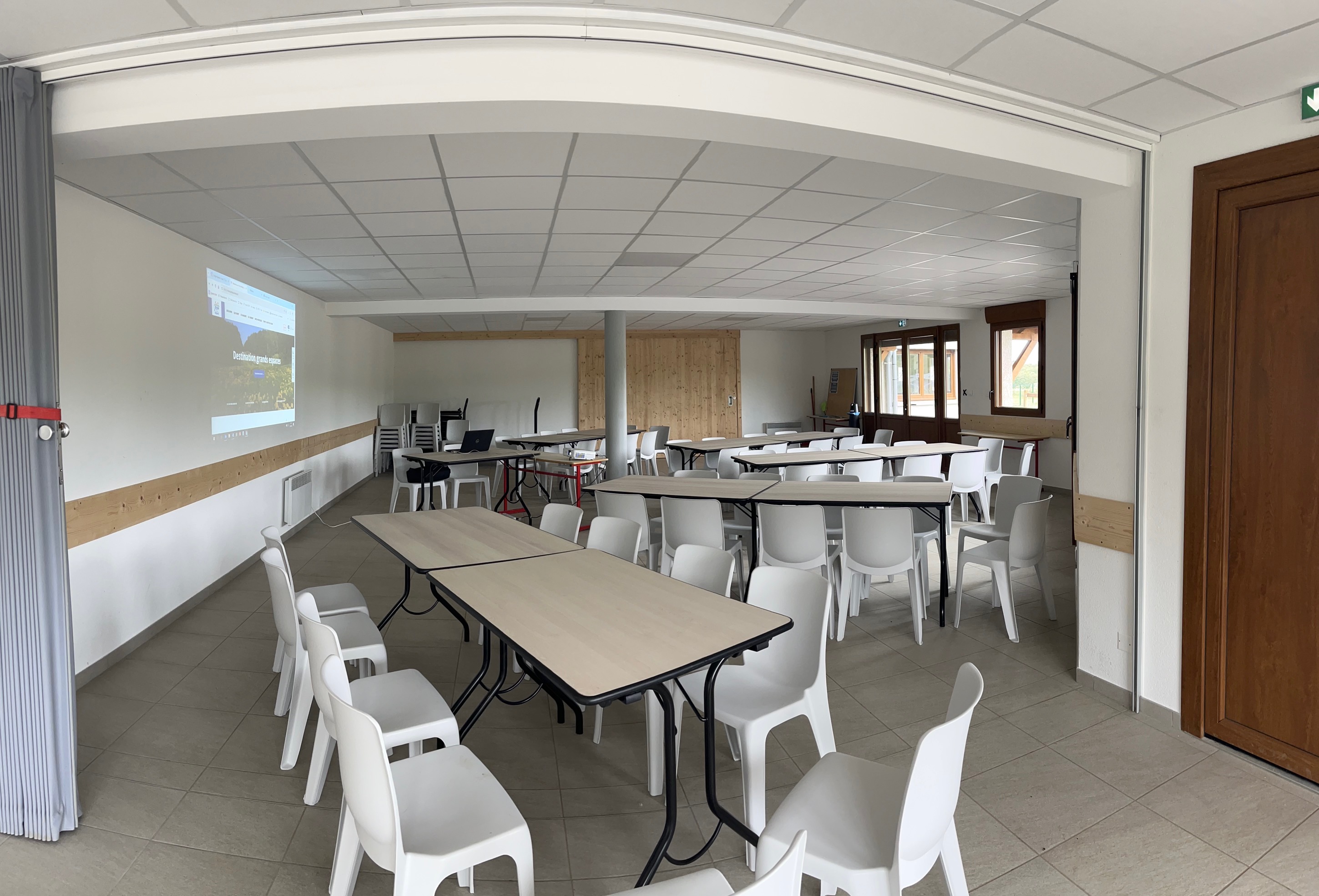 Indoor picnic room at the biathlon stadium of Les Plans d'Hotonnes
