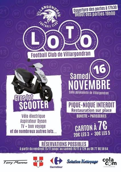 Loto du Football club de Villargondran Le 16 nov 2024