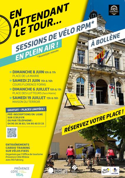 Sessions vélo RPM en plein air animées par RS Faktory - Bollène