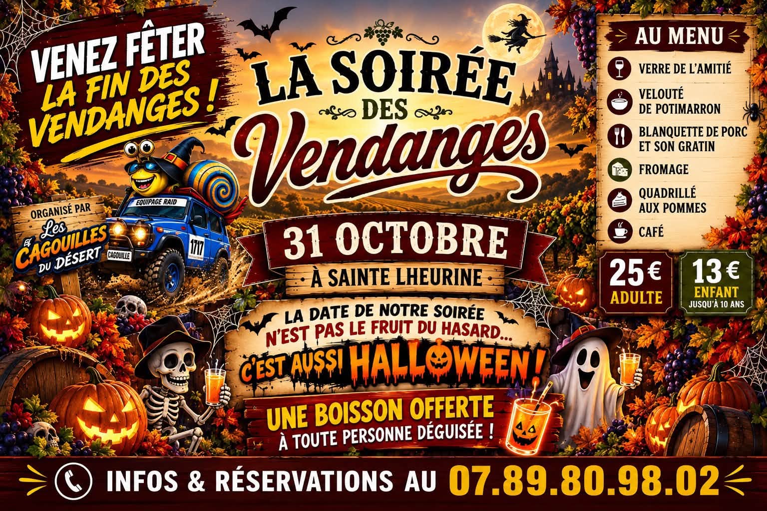 Soirée des vendanges et Halloween