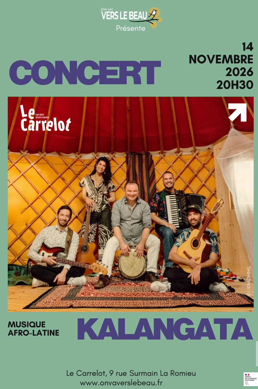 Concert de musique Afro-Latine : Kalangata_La Romieu