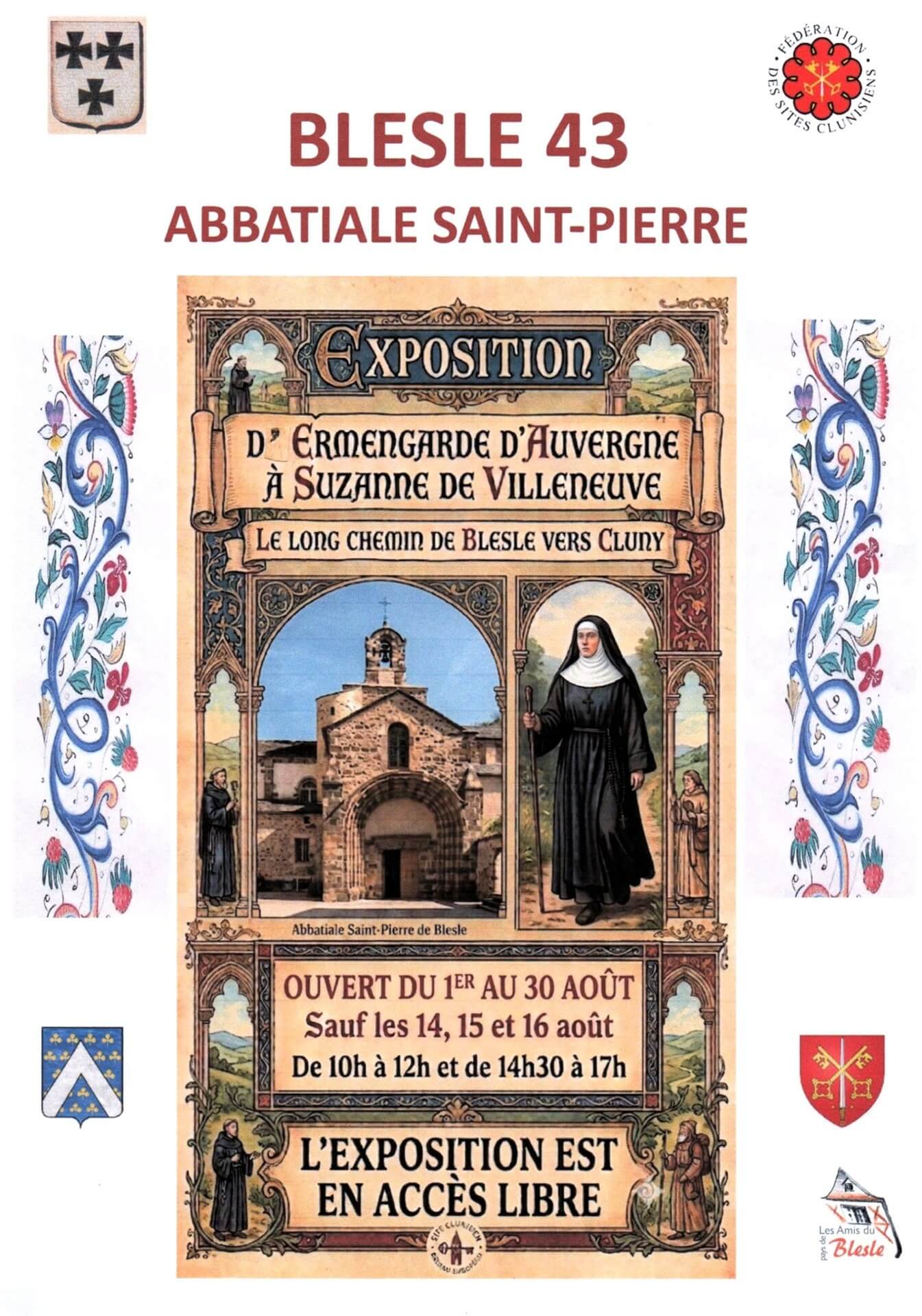Exposition « D’Ermengarde d’Auvergne à Suzanne de Villeneuve, le long chemin de Blesle  vers Cluny » Exposition abbatiale de Blesle