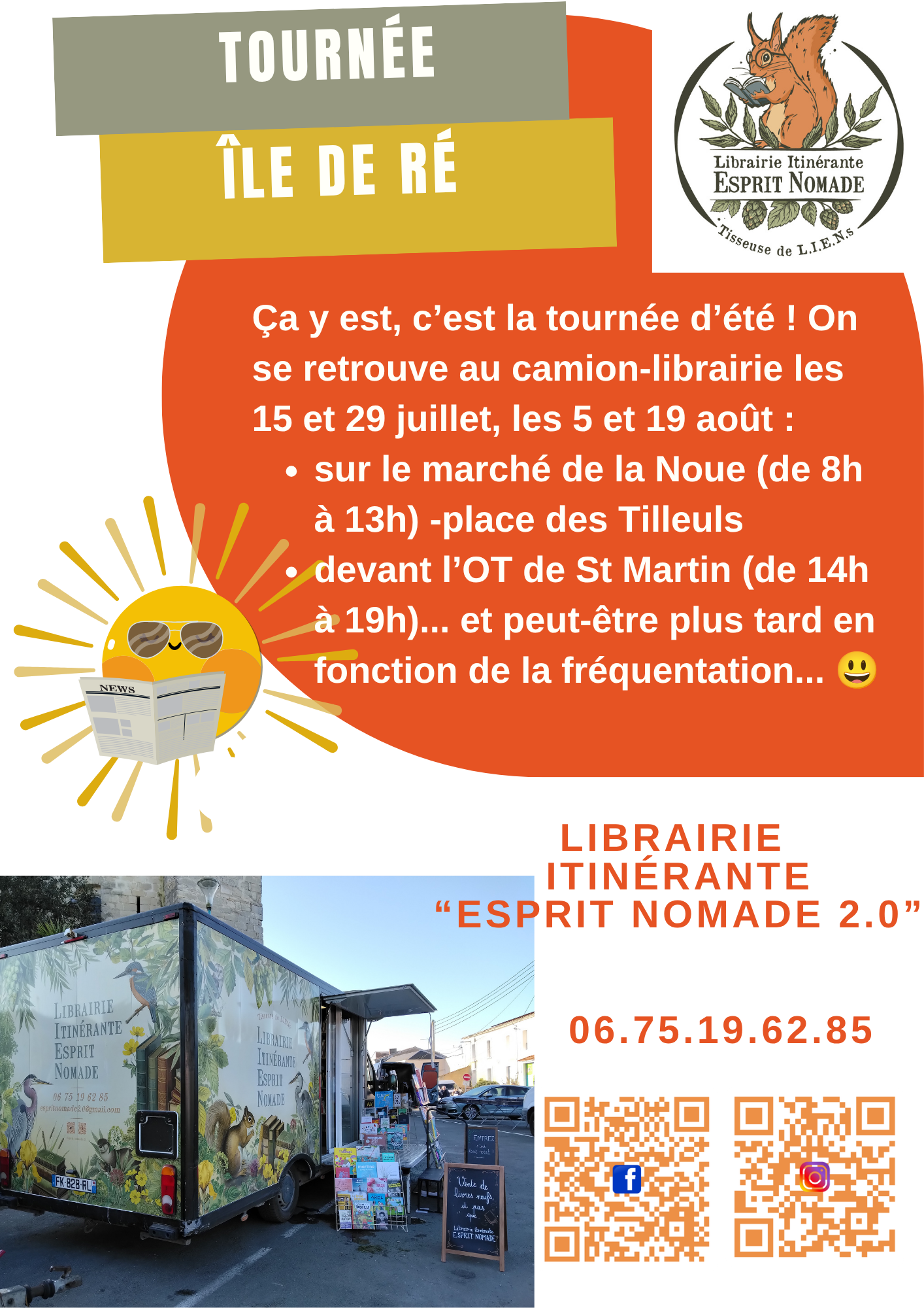 Librairie itinérante par Esprit Nomade au marché de La Noue