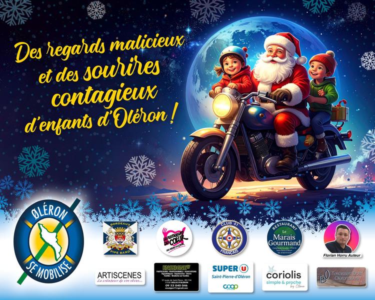 Le Cortège des Pères Noël sur les motos !