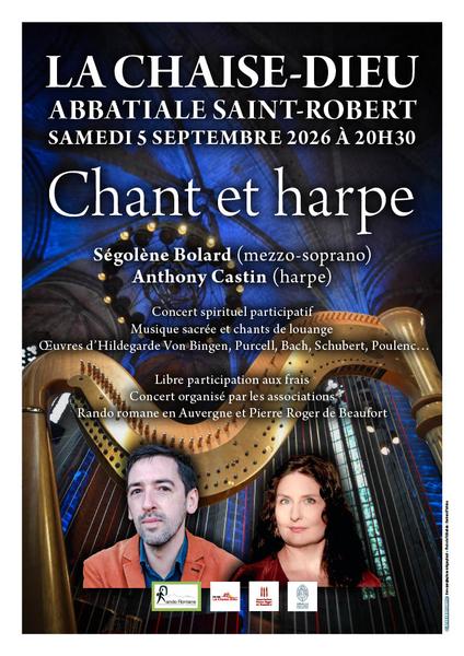 Concert spirituel Duo Les Lueurs, chant et harpe - La Chaise-Dieu