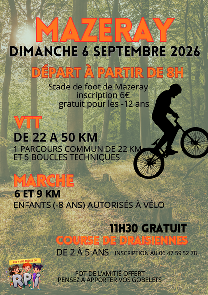Rando VTT, marche et course de draisienne