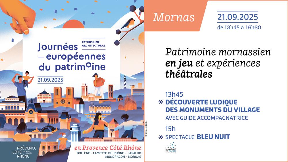 Journées européennes du patrimoine Mornas : Patrimoine mornassien en jeu et expériences théâtrales - Mornas