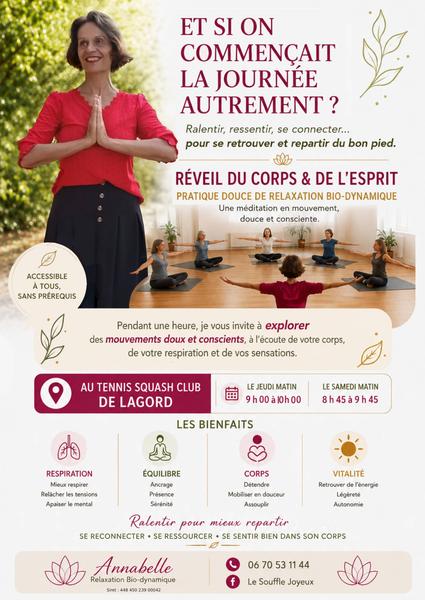 Sport - Réveil du corps & de l'esprit - Séance découverte pour mieux découvrir la Relaxation Bio-dynamique