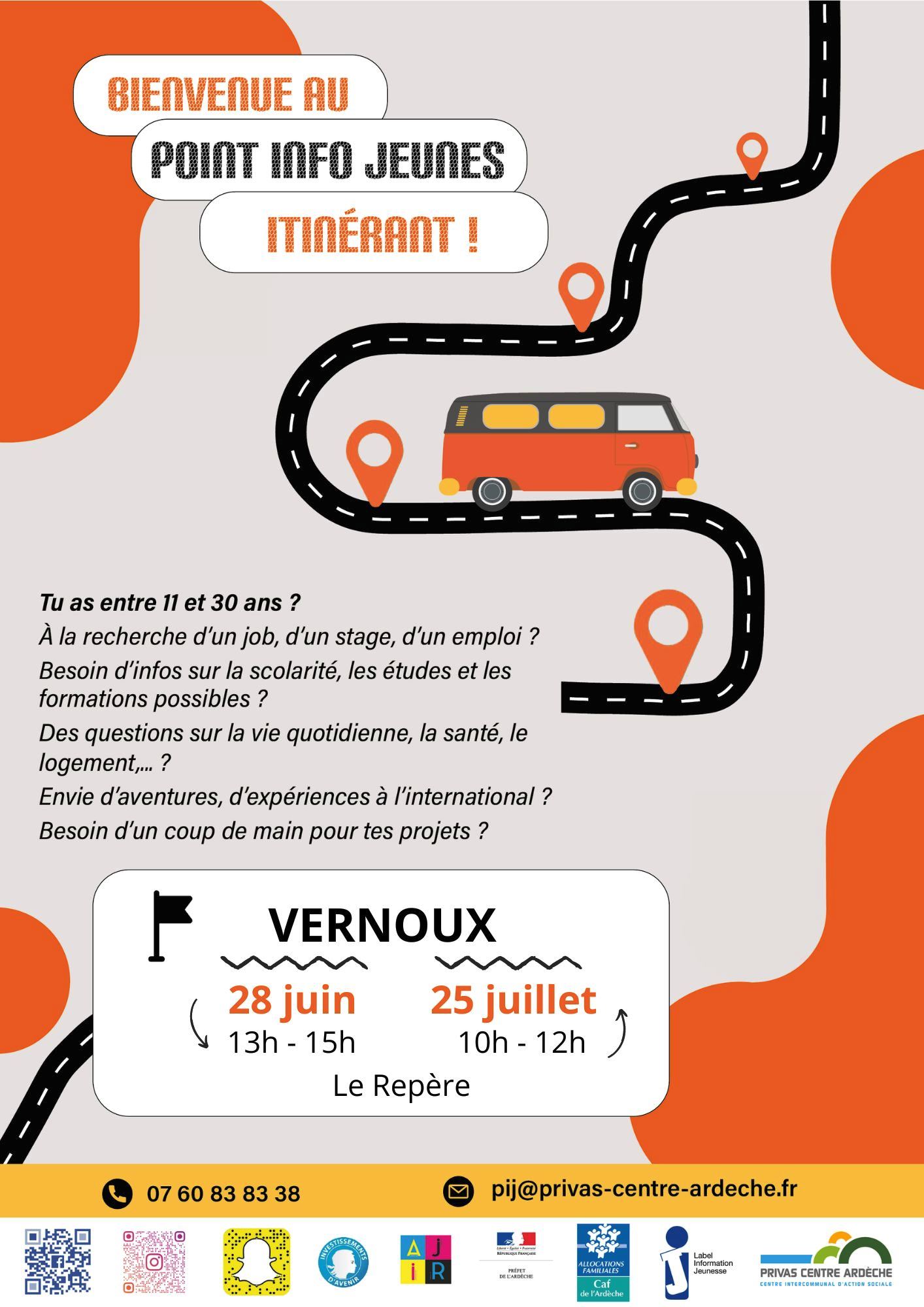 Events…Put it in your diary : Permanence du Point Info Jeunes itinérant