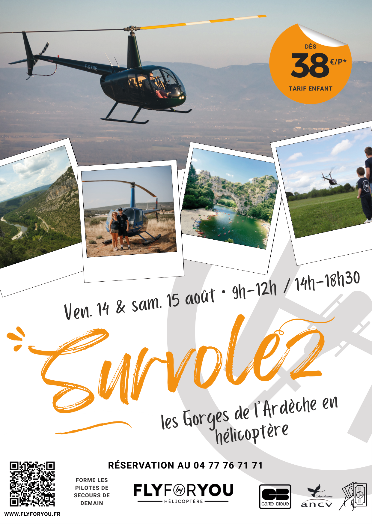 Baptêmes de l'air en hélicoptère au-dessus des Gorges de l'Ardèche — Fly For You