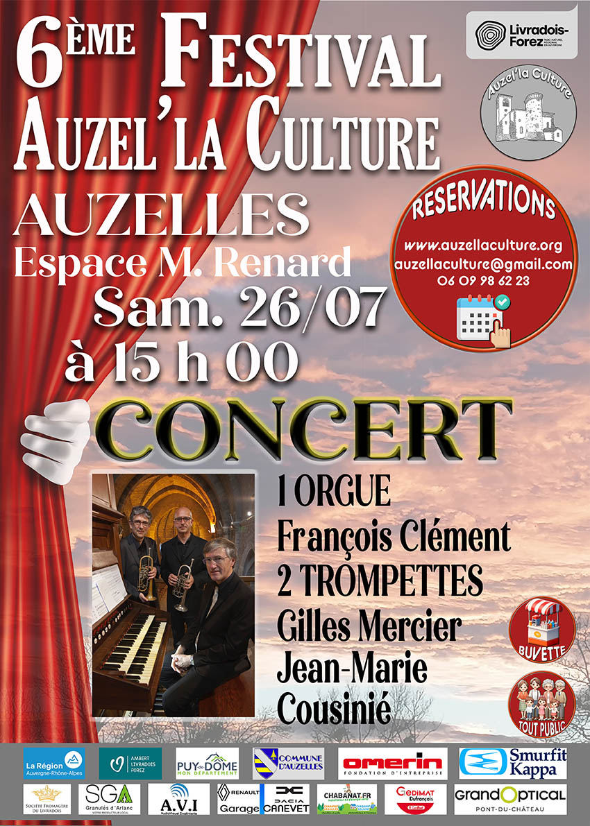 6ème Festival Auzel’la Culture – Concert 2 trompettes et orgues