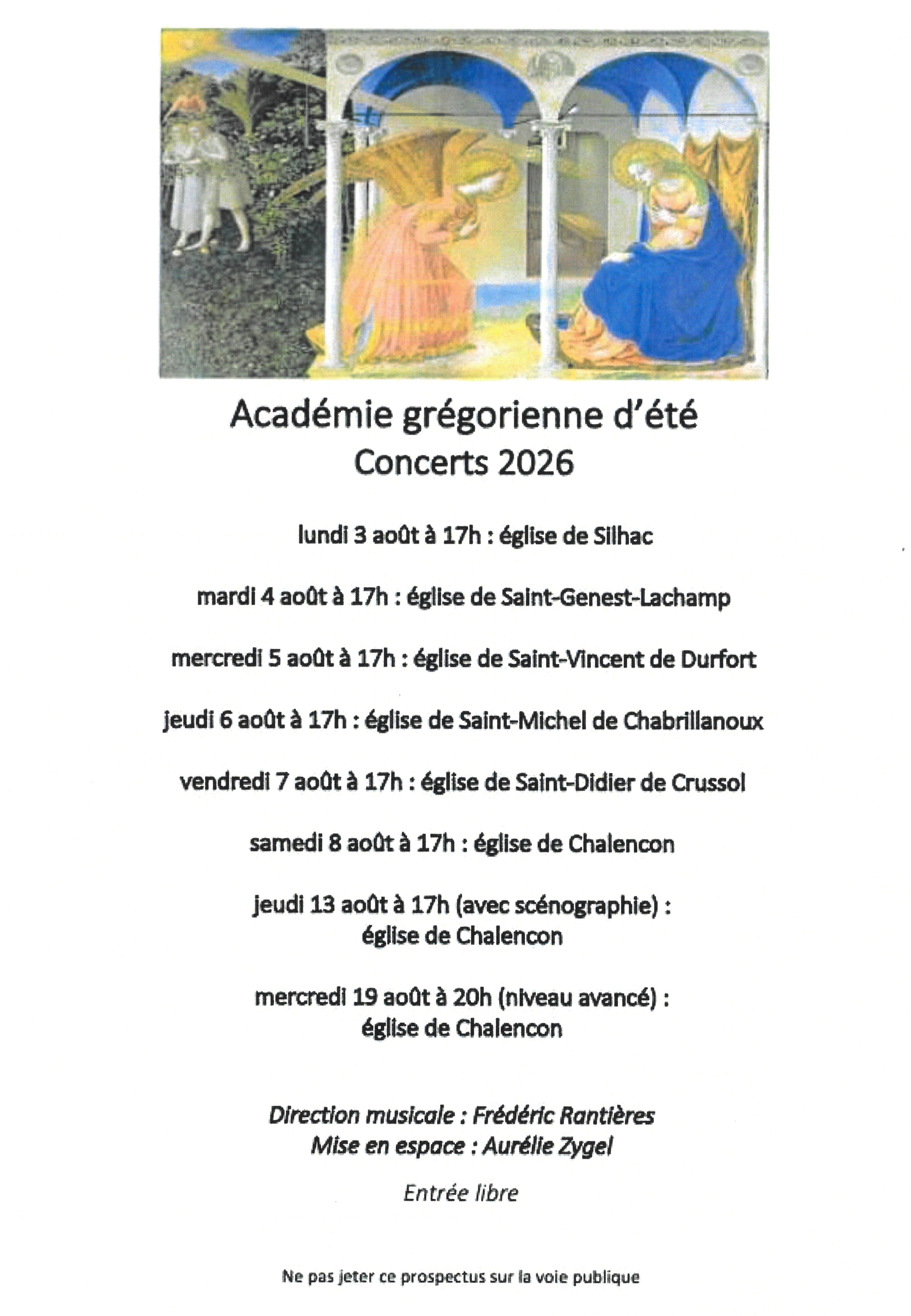 Concert de chant grégorien (répétition publique des participants à un stage d'initiation au chant grégorien)