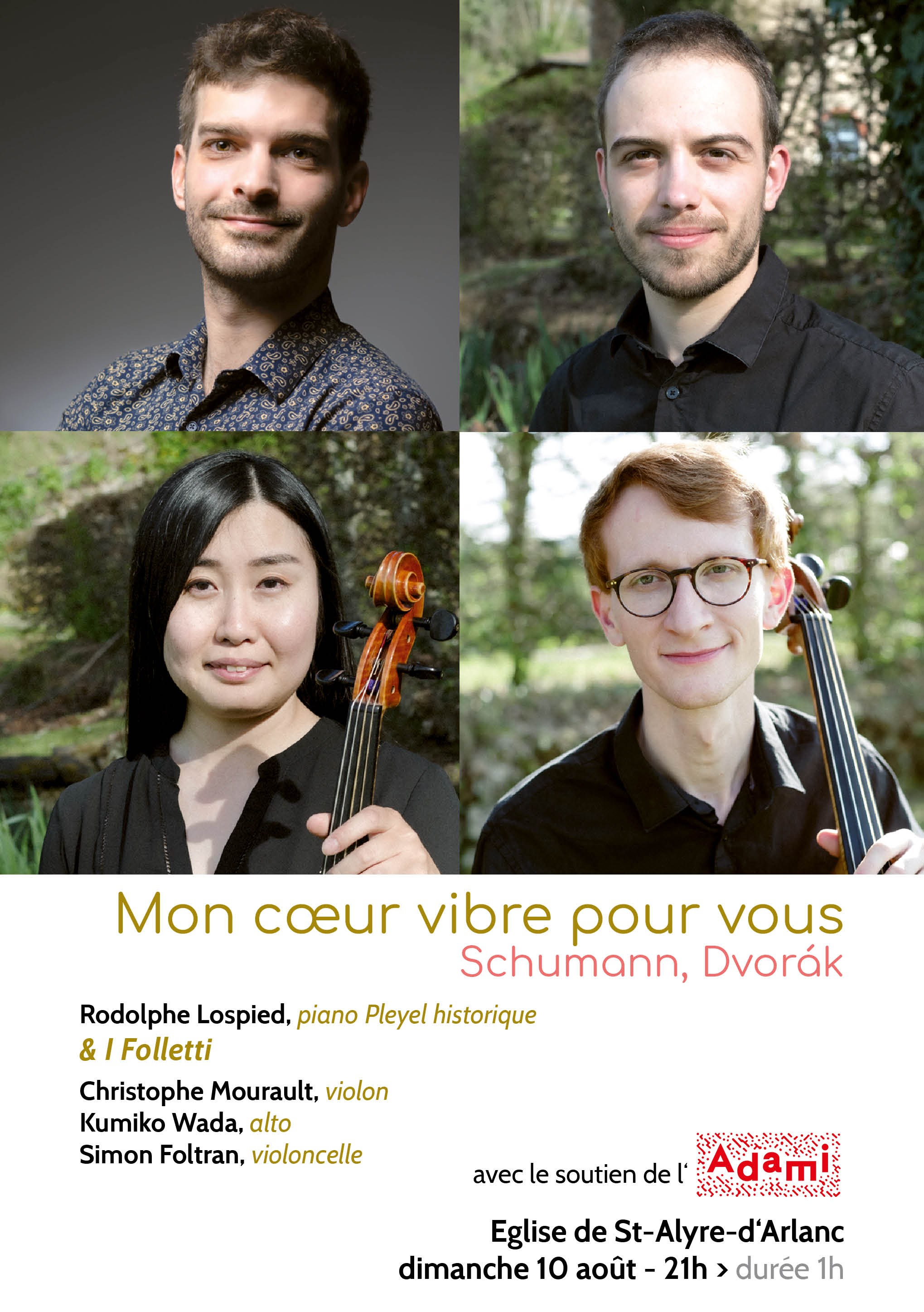 Quatuor avec piano, Schumann et Dvořák – Notes Errantes 2025 // Saint-Alyre-d’Arlanc