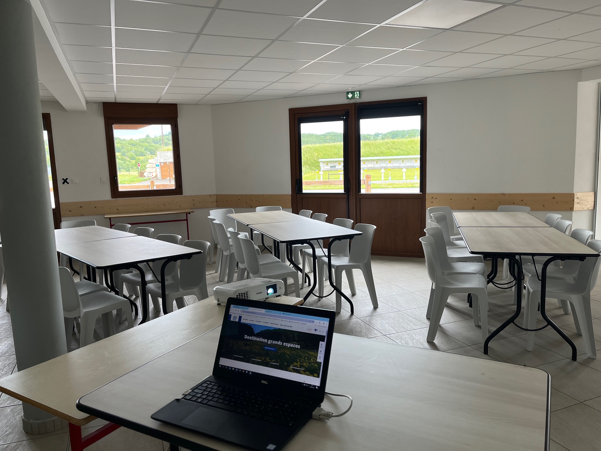 Indoor picnic room at the biathlon stadium of Les Plans d'Hotonnes