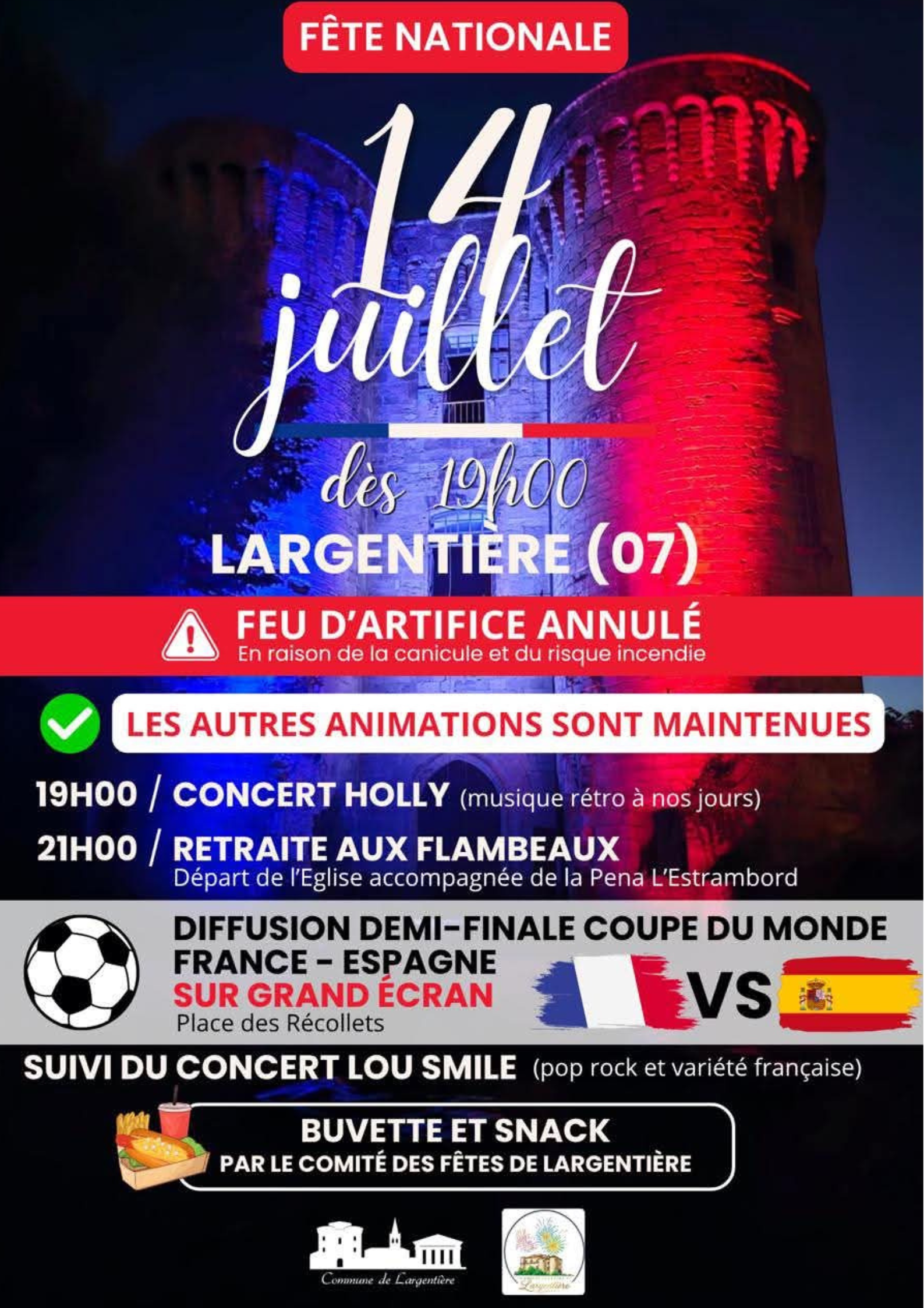 Fête du 14 juillet à Largentière