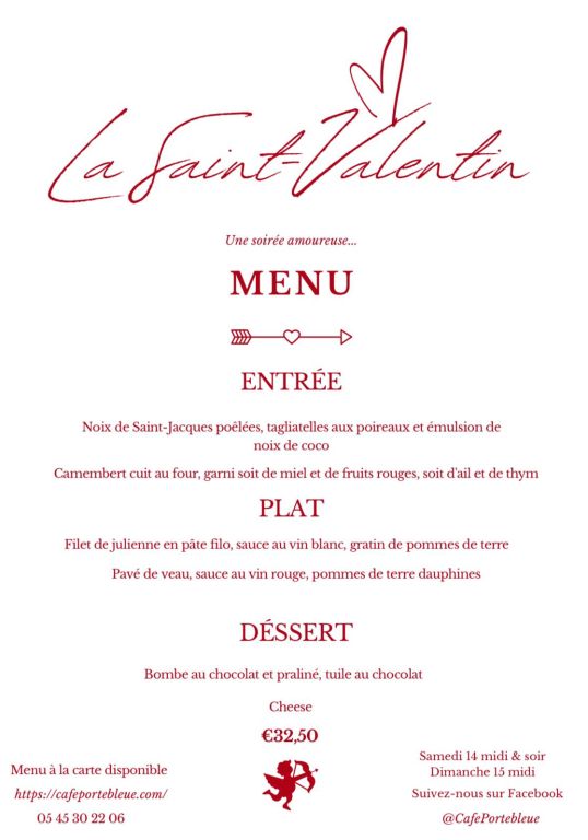 Menu de la Saint Valentin_Verteuil-sur-Charente