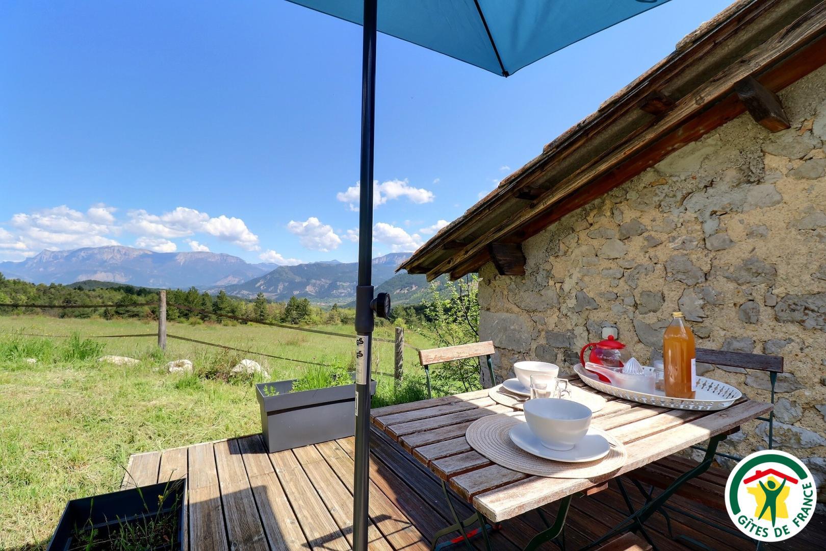 Terrasse privative, superbe vue