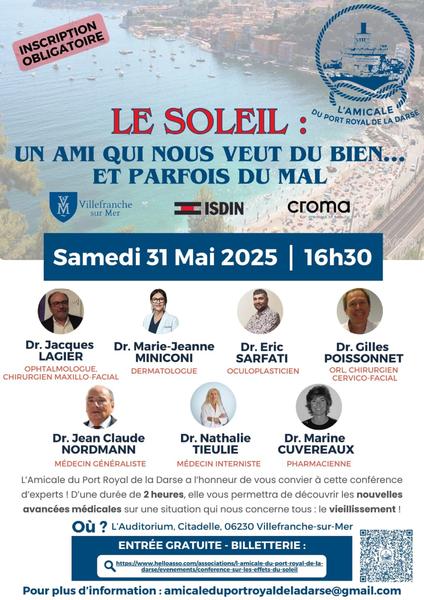 Conférence « Le soleil, un ami qui vous veut du bien…et parfois du mal »_Villefranche-sur-Mer