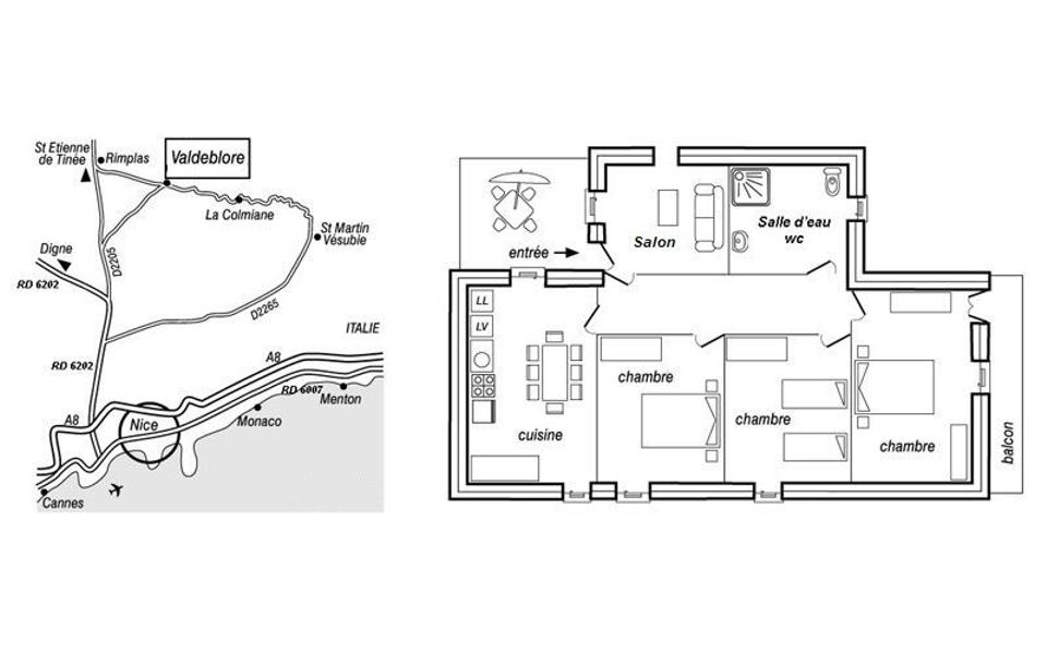 Gîte N°3146-Plan du gîte-Valdeblore-Gîtes de France des Alpes-Maritimes