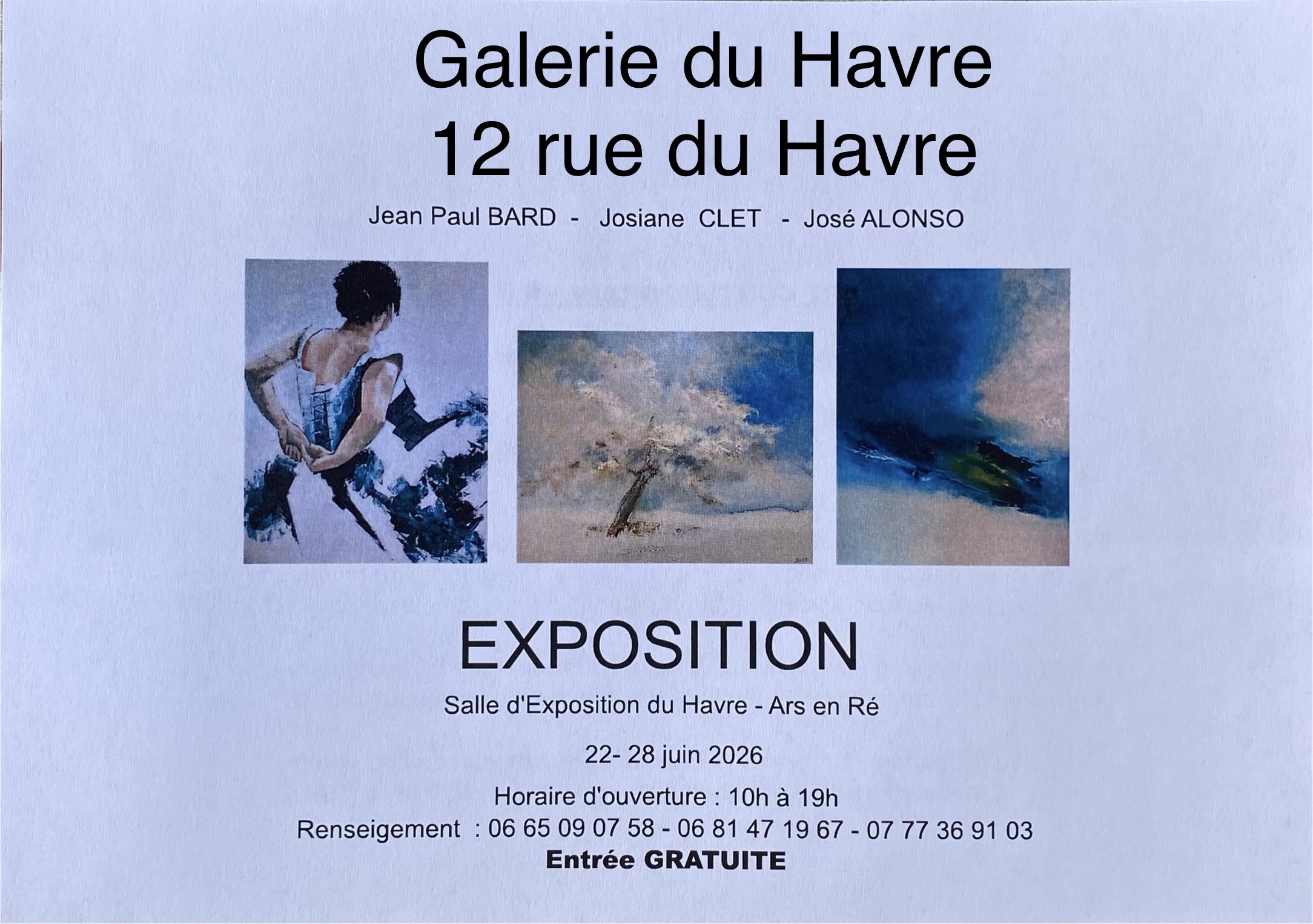 Exposition Josiane Clet, José Alonso et Jean-Paul Bard - Peintures