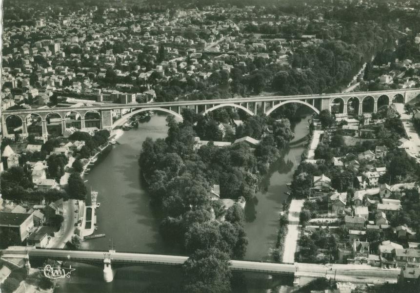 Vue aérienne du viaduc de Nogent-sur-Marne 