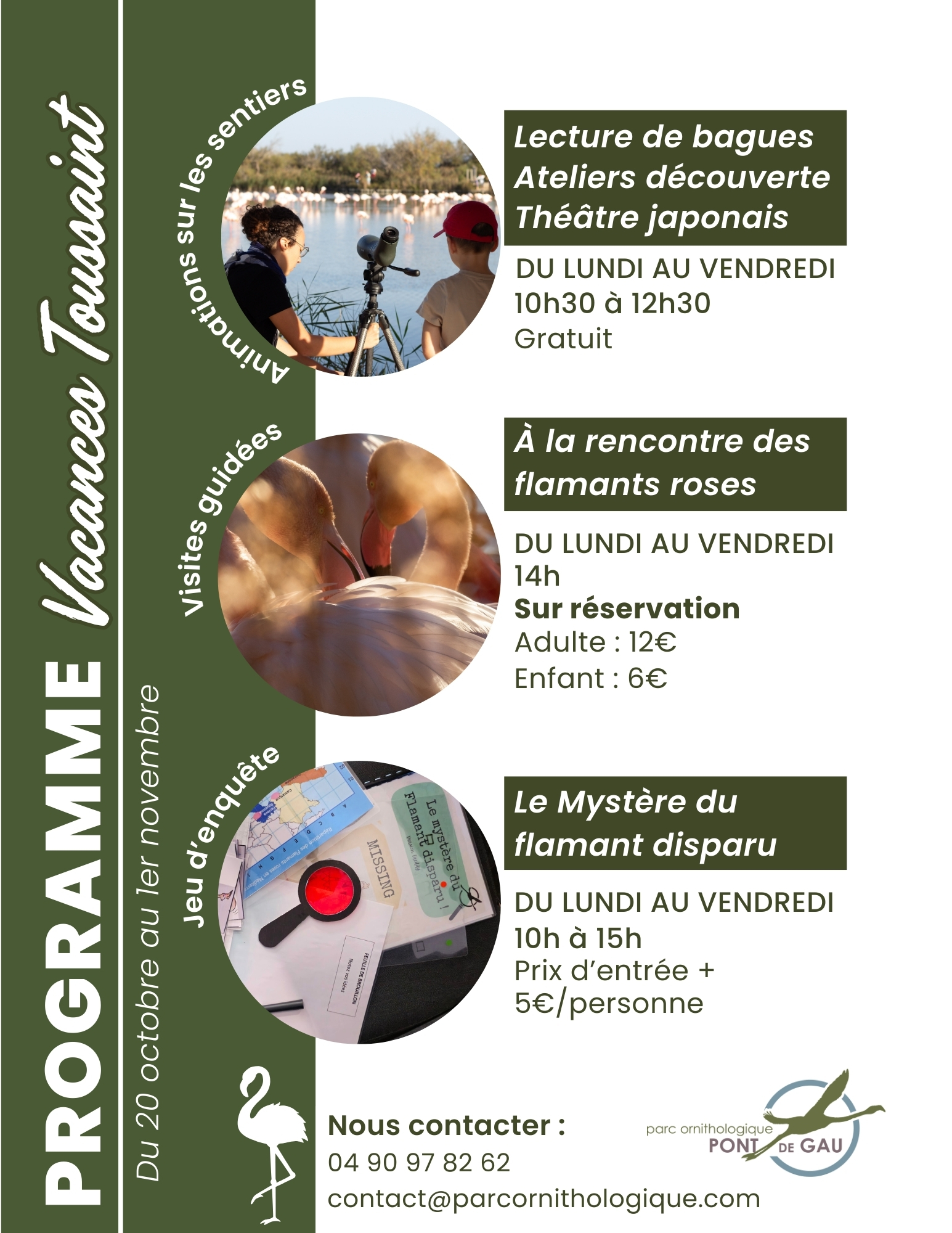 Parc Ornithologique du Pont de Gau – Vacances de la Toussaint
