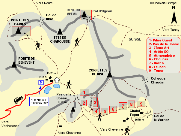 Site d'escalade - Les Cornettes de Bise