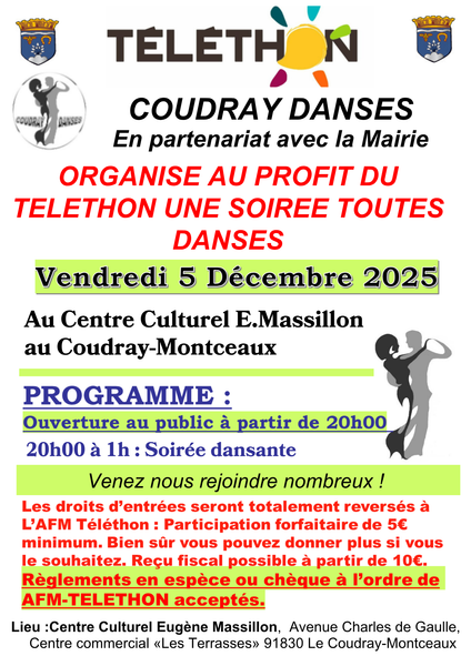 Soirée toutes danses au profit du Téléthon