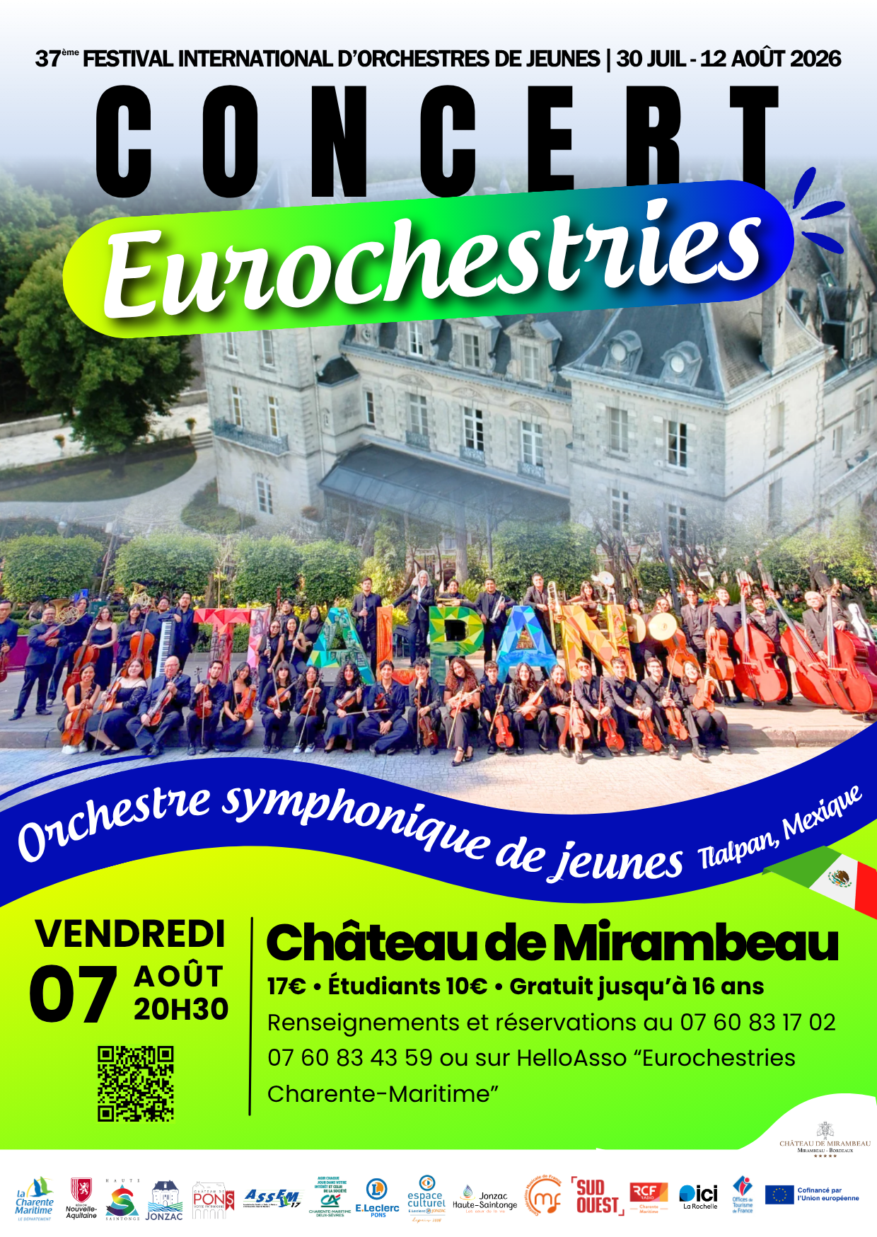 Concert de l'Orchestre symphonique Talpan (Mexique) au Château de Mirambeau - 37ème festival international des Eurochestries