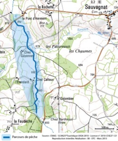 Parcours de pêche - Le Petit Sioulet au Pont d'Herment