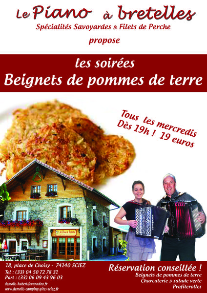 Mercredi soir: soirée beignets de pomme de terre