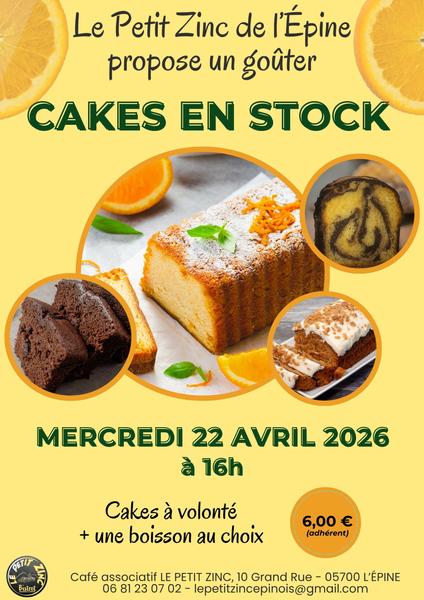 Goûter : cakes en stock